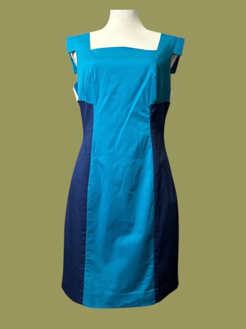 Bebe Square Neck Sleeveless Linen Dress